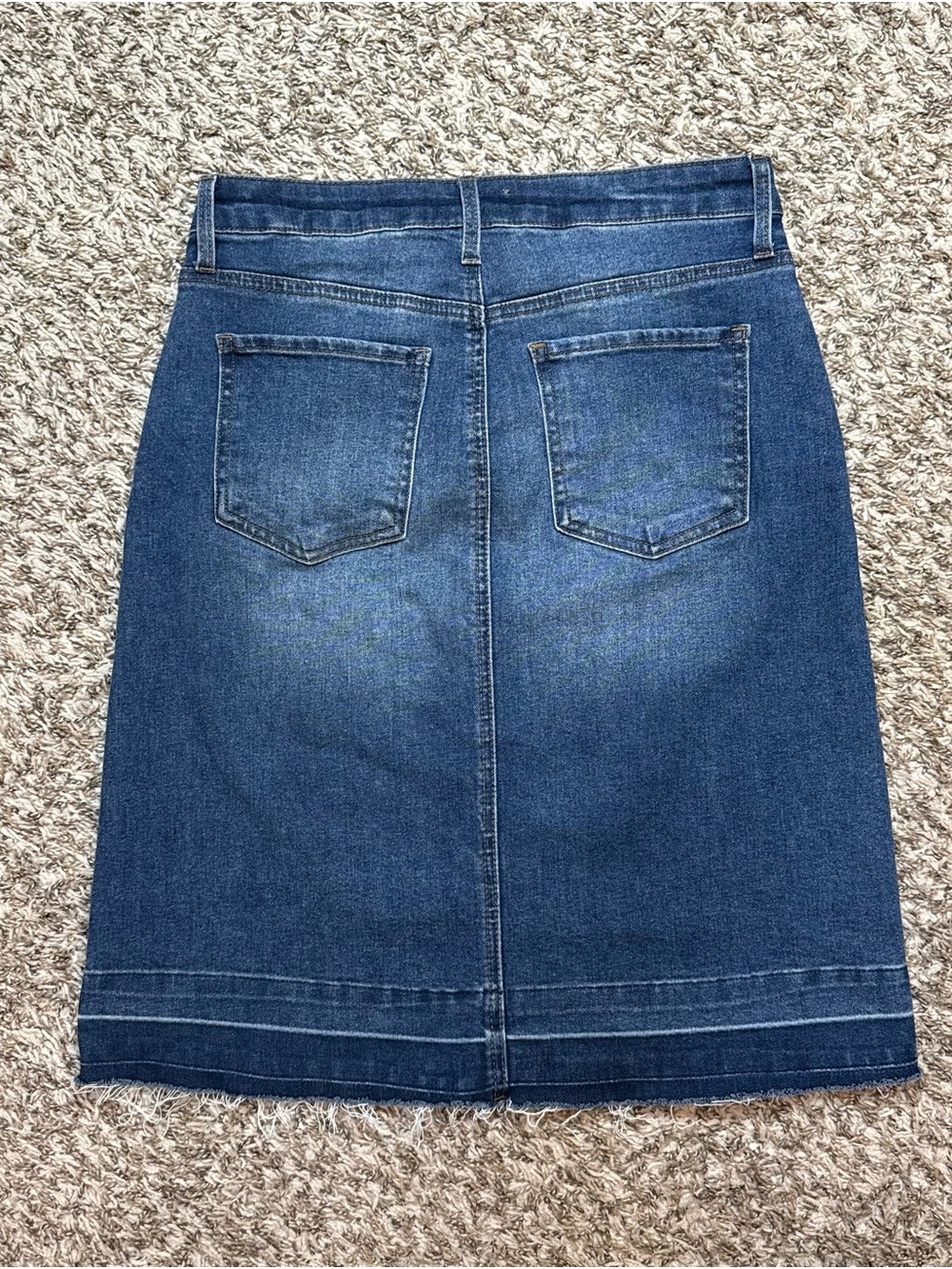 Kut from the Kloth Indigo Blue Denim Midi Pencil Skirt - Picture 2 of 9